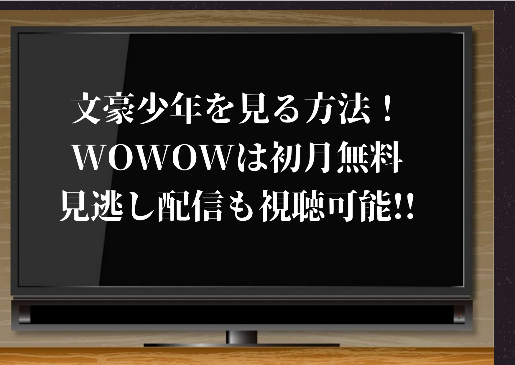 文豪少年,見る方法,WOWOW,無料,見逃し配信,あらすじ,感想