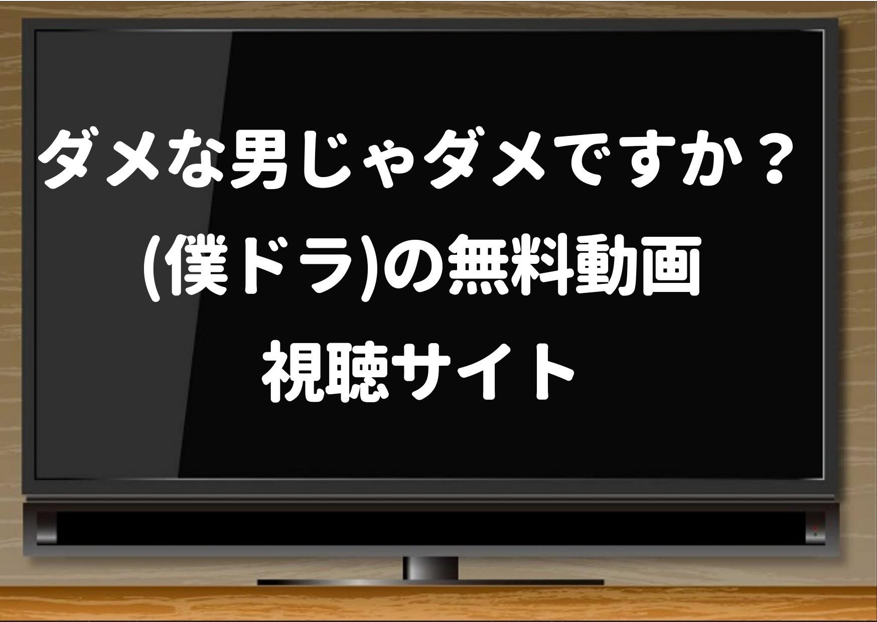 ダメな男じゃダメですか,dailymotion,pandora,ドラマ,無料動画,町田啓太,フールー