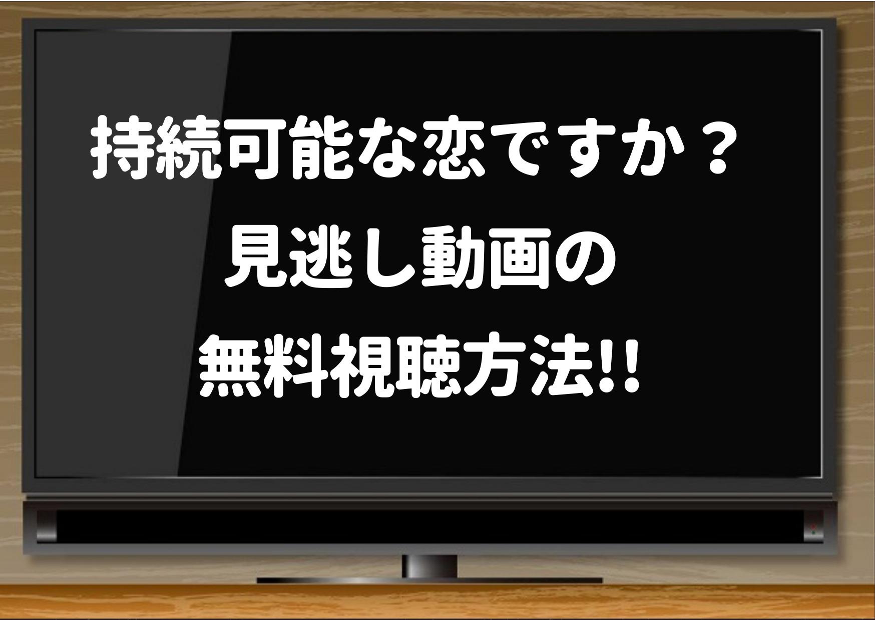 持続可能な恋ですか,hulu,dailymotion,pandora,見逃し,配信,ネットフリックス,amazonプライム